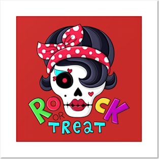 Catrina rock or treat Posters and Art